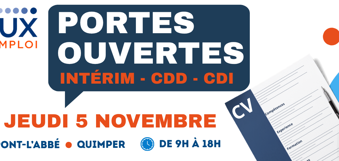 Portes ouvertes Gorioux Solutions Emploi : venez nous rencontrer le 5 novembre
